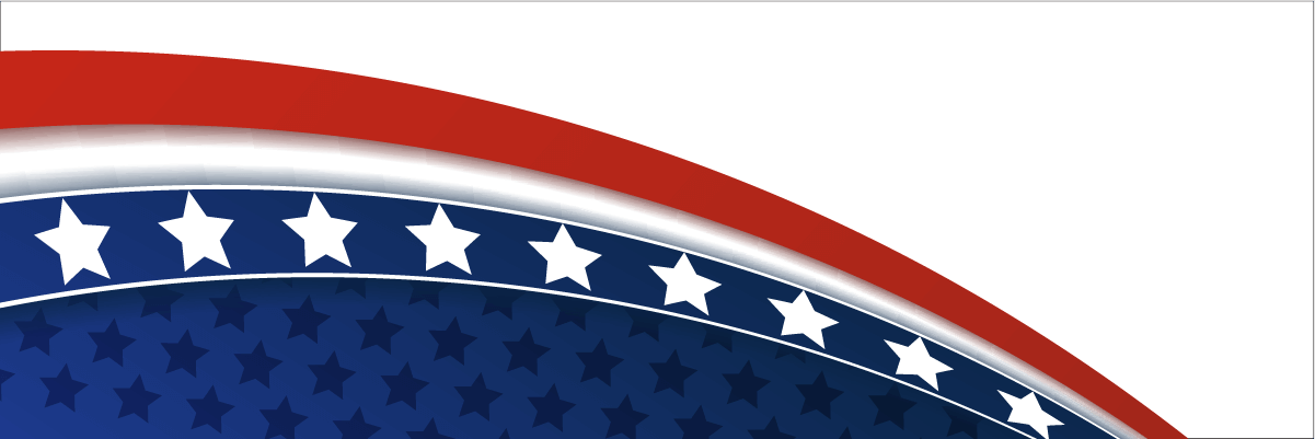 American blue and red banner background template